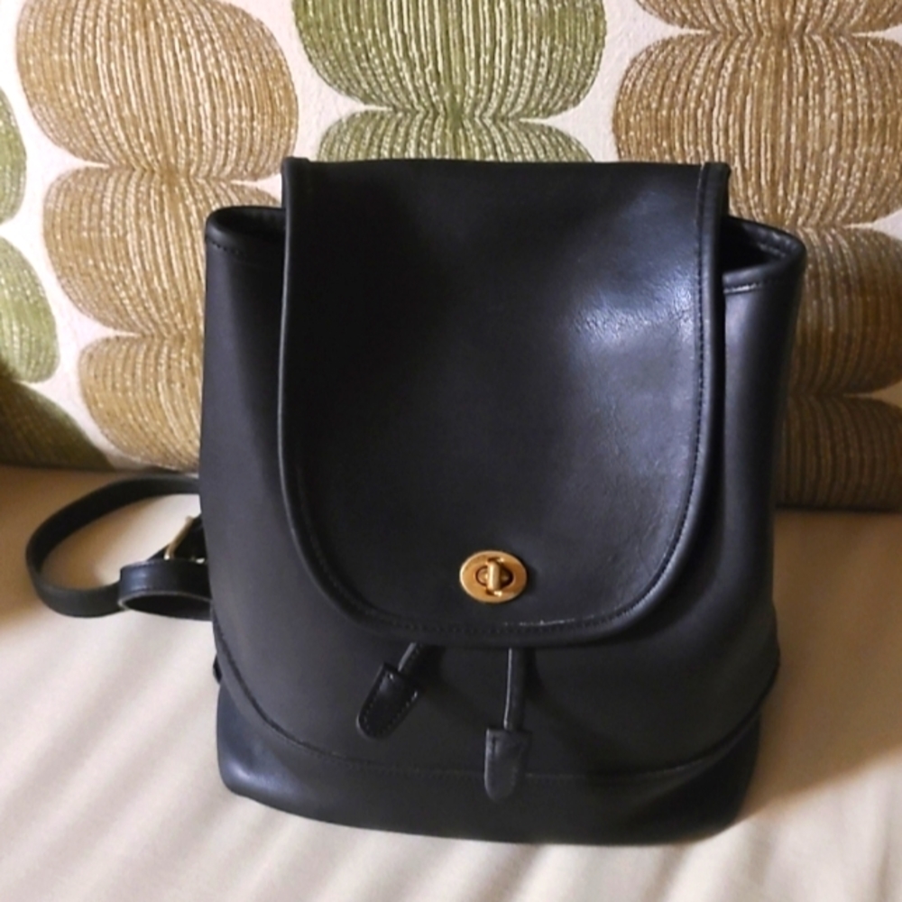 Coach Black Leather Backpack 9791
